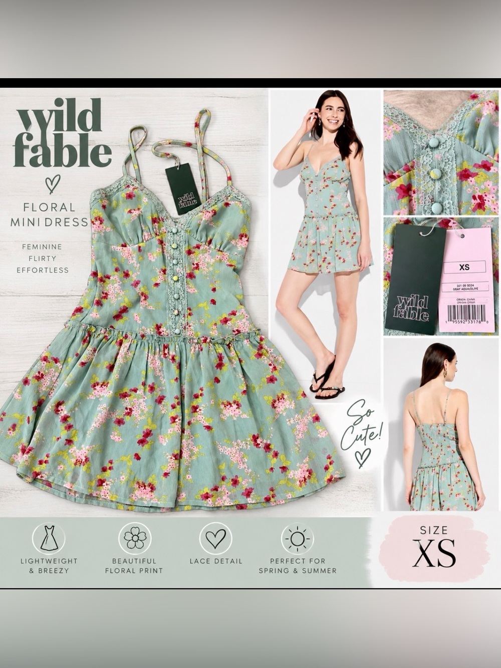 Wild Fable Floral Mini Dress Size XS NWT